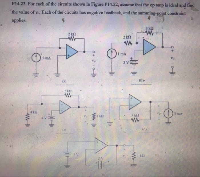Solved P14.22. For each of the circuits shown in Figure | Chegg.com