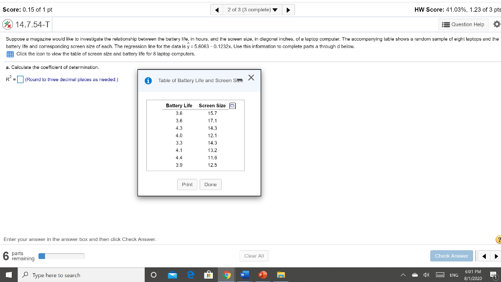 Solved A. Calculate The Coefficient Of | Chegg.com