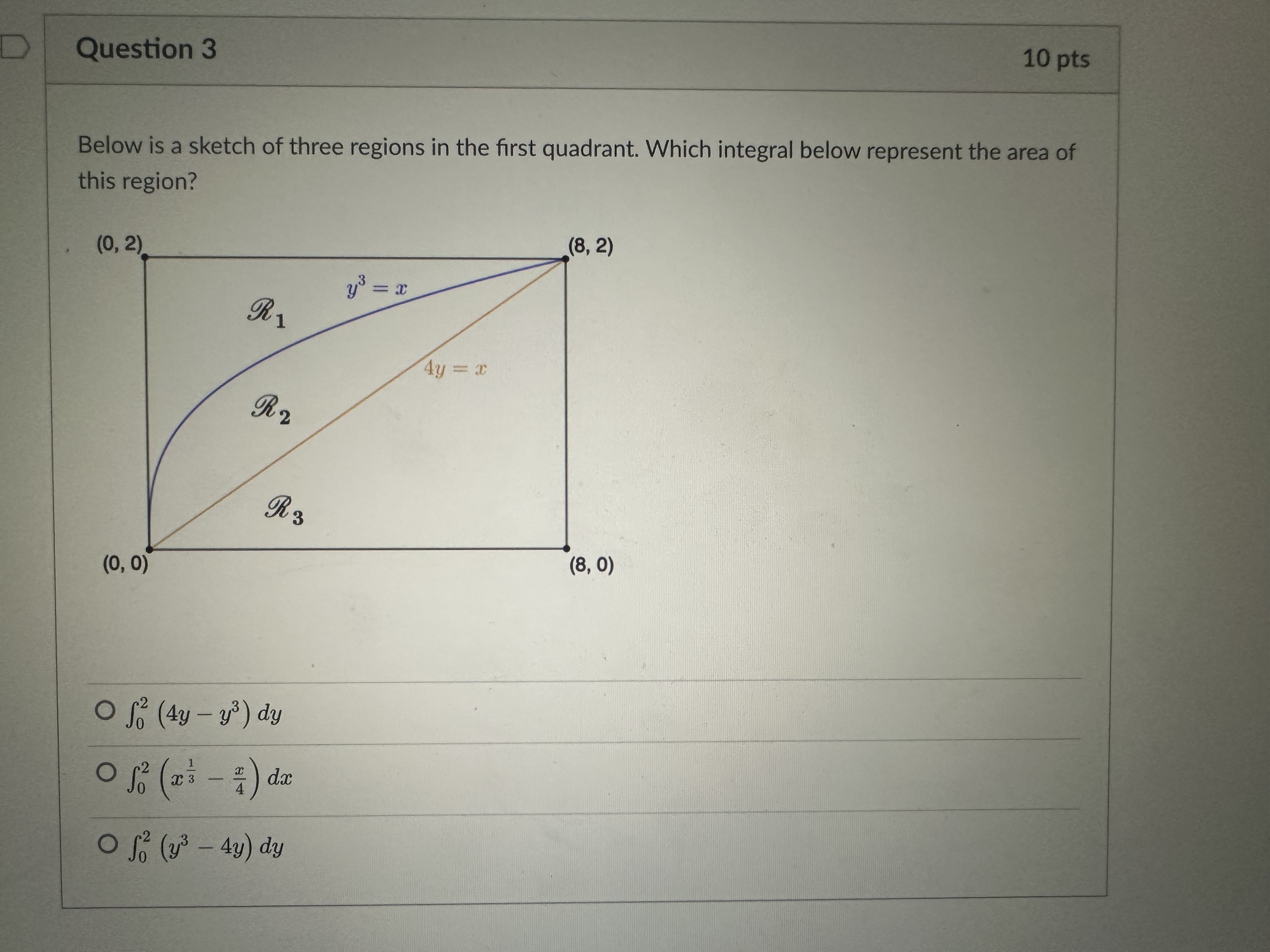 Solved Below is a sketch of three regions in the first | Chegg.com