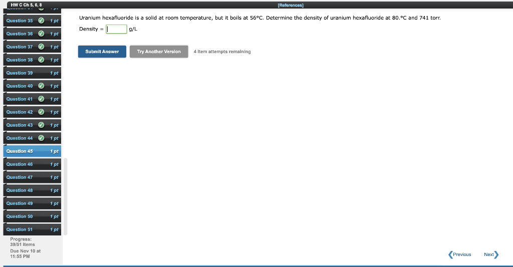 Solved Uranium hexafluoride is a solid at room temperature,