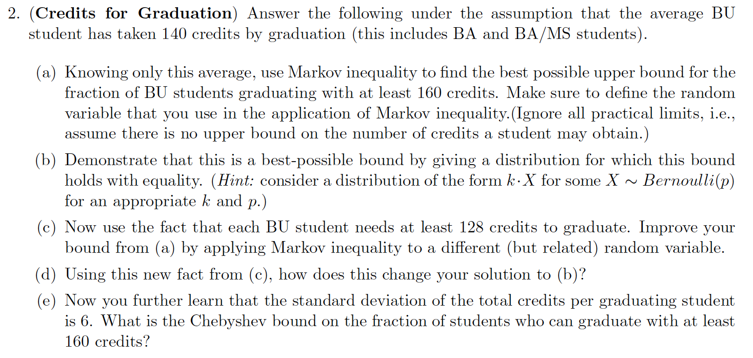 2. (Credits For Graduation) Answer The Following | Chegg.com