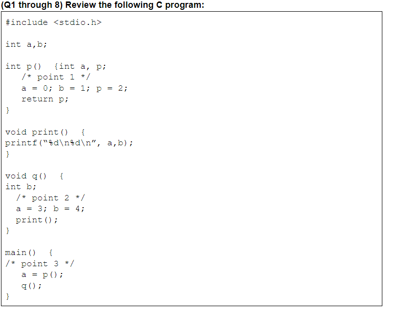 Solved 1. Draw the symbol table structure at the point | Chegg.com