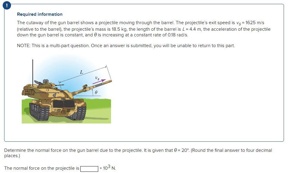 Solved Required information The cutaway of the gun barrel