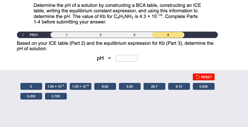 Solved Determine the pH of a solution by constructing a BCA | Chegg.com