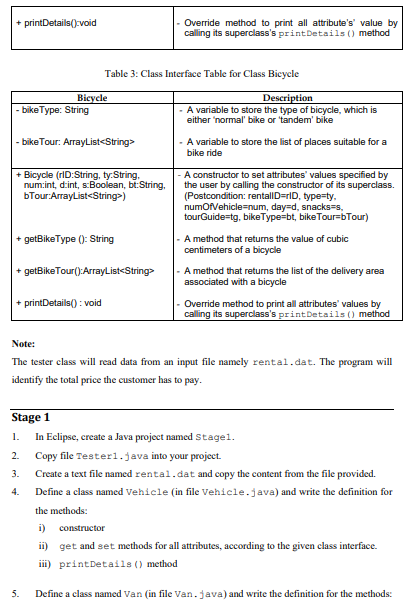 Solved write code in java for stage 1 . object | Chegg.com