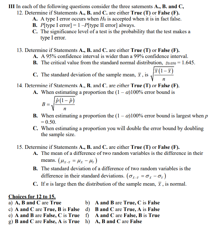 Solved Iii In Each Of The Following Questions Consider Th Chegg Com