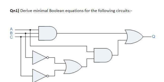 Solved Qn1) Derive minimal Boolean equations for the | Chegg.com