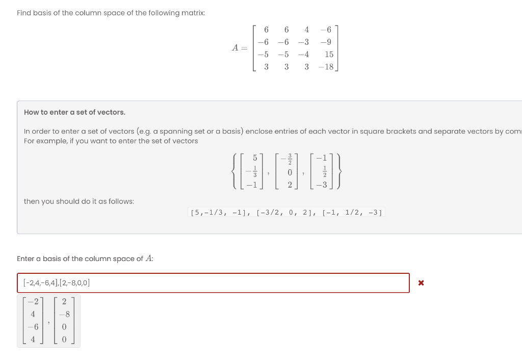 Solved Find basis of the column space of the following | Chegg.com