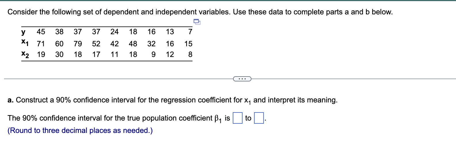 Solved a. Construct a 90% confidence interval for the | Chegg.com