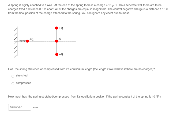 Solved A spring is rigidly attached to a wall. At the end of | Chegg.com