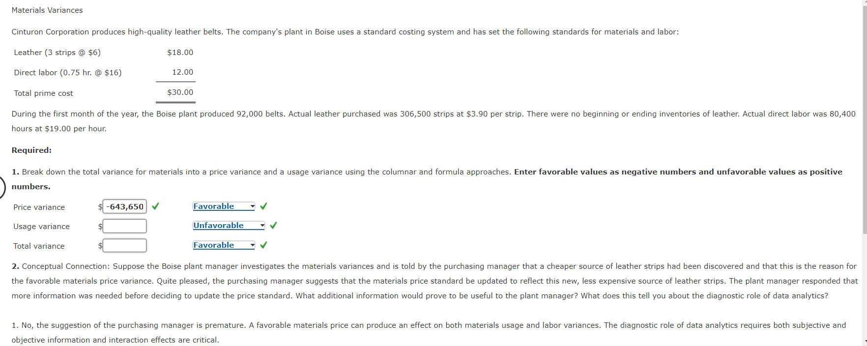 Solved How do you know if its favorable or unfavorable, also | Chegg.com