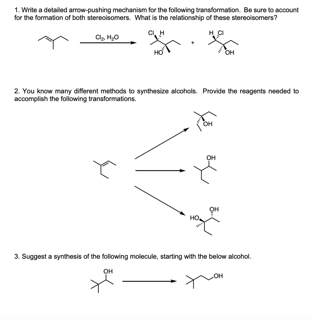 Solved 1. Write a detailed arrow-pushing mechanism for the | Chegg.com