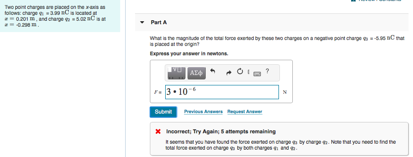 Solved Two point charges are placed on the x-axis as | Chegg.com