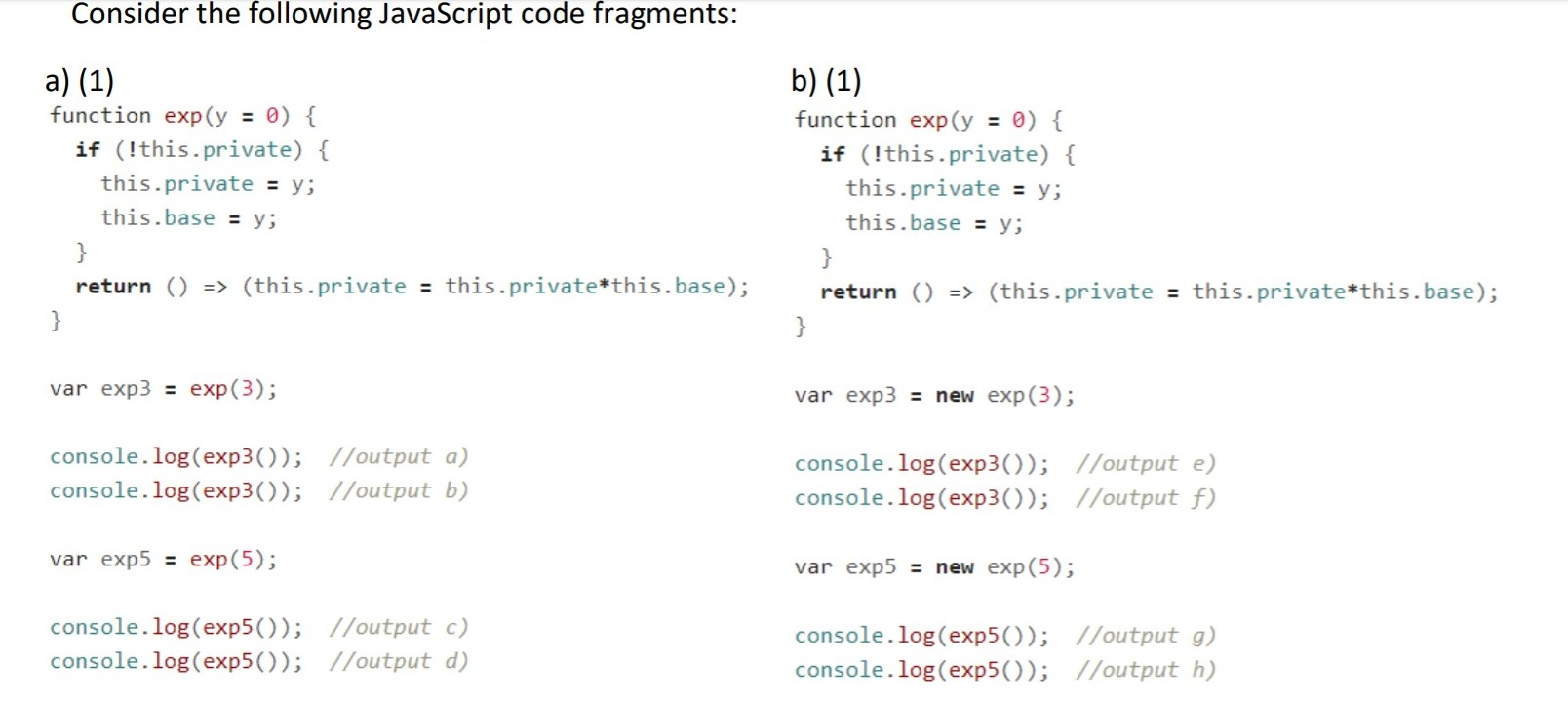 Solved output of a), b), c), d), e), f) ? I will upvote | Chegg.com