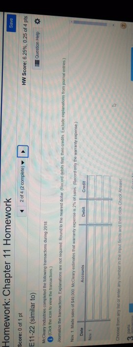 Solved Homework: Chapter 11 Homework Save Score: 0 of 1 pt 1 | Chegg.com