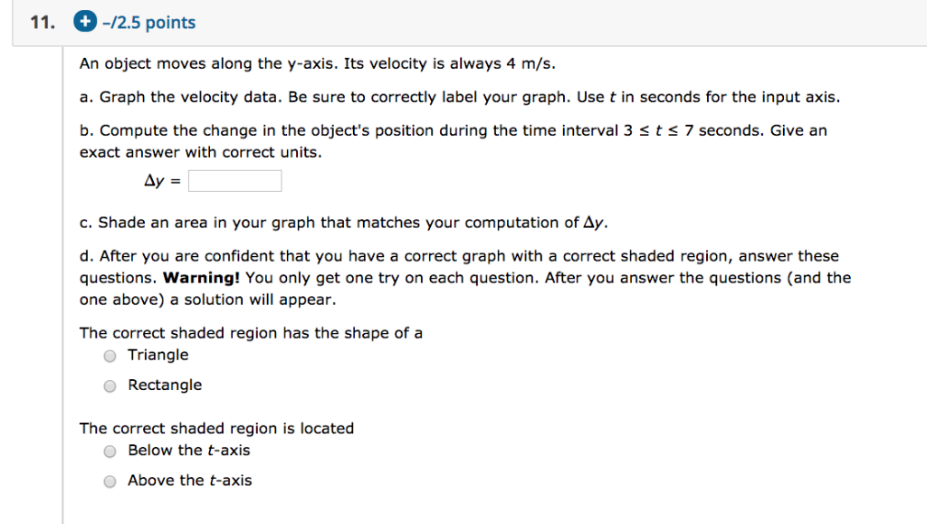 Solved 16. + 1/3 points Previous Answers Suppose that the | Chegg.com