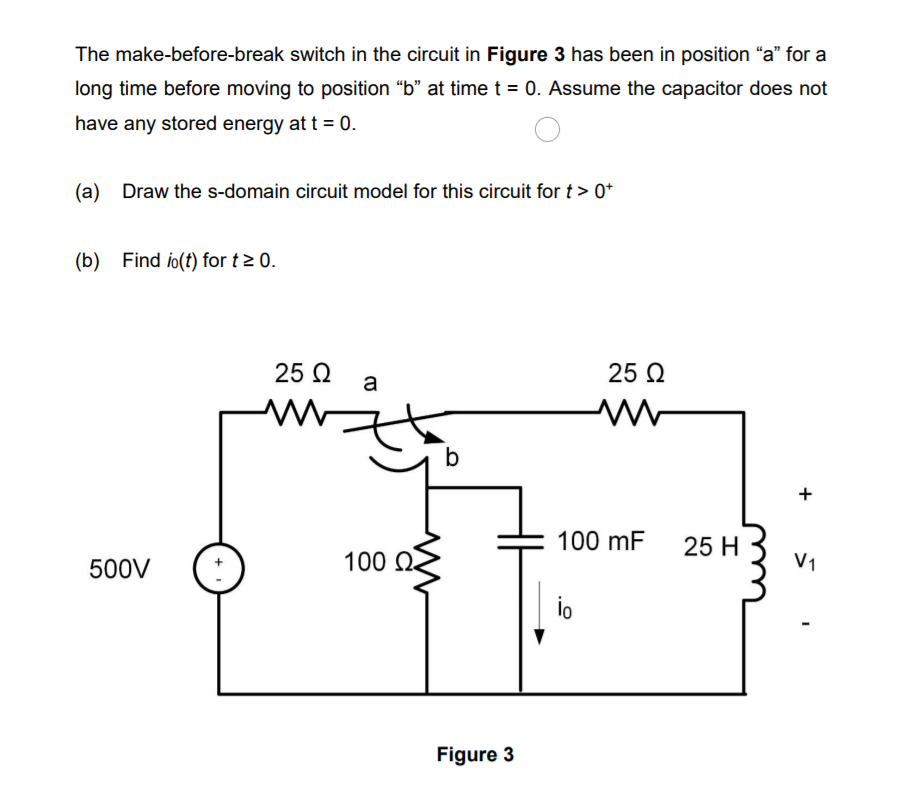 Solved The Make-before-break Switch In The Circuit In Figure | Chegg.com