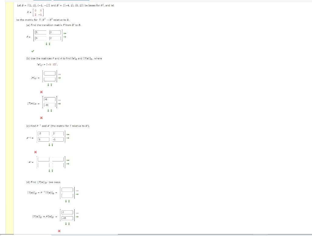 Solved Let B = (1, 2), (-1, -1) And ' = {1-4,1),(0, 2) Be | Chegg.com