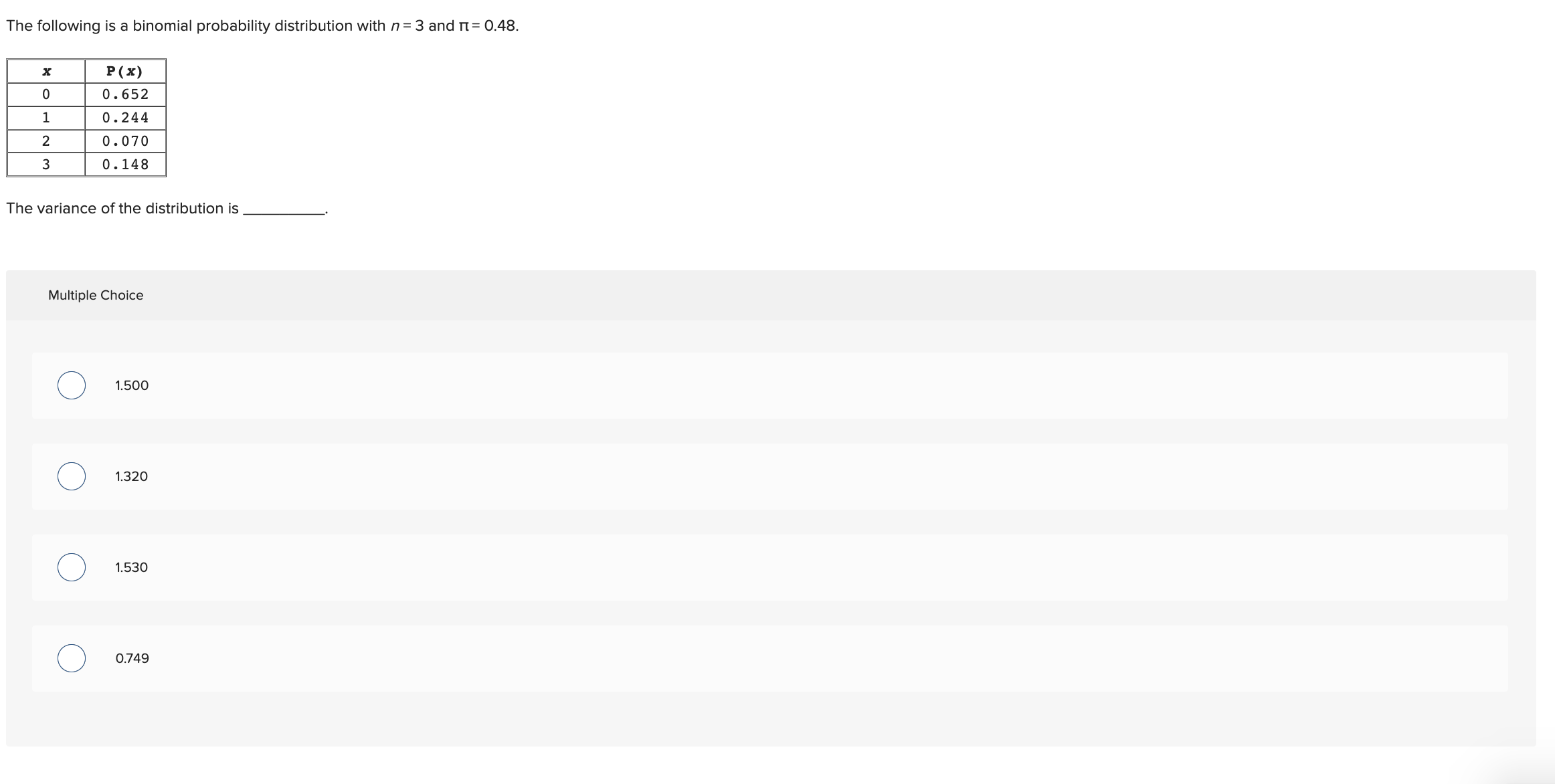 Solved The following is a binomial probability distribution | Chegg.com