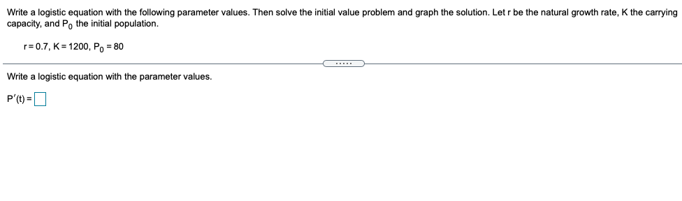 Solved Write a logistic equation with the following | Chegg.com