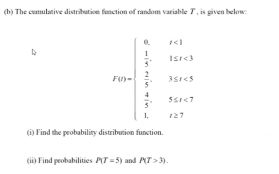 Solved (b) The cumulative distribution function of random | Chegg.com