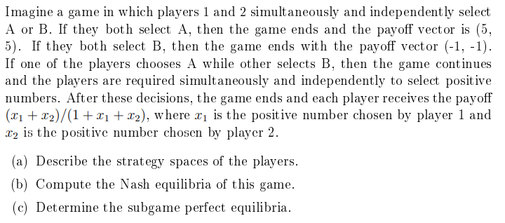 Solved Imagine a game in which players 1 and 2 | Chegg.com