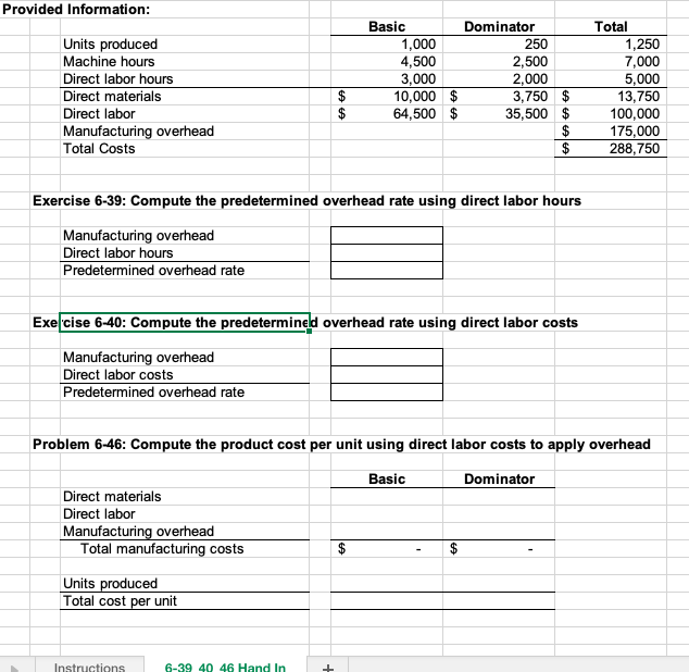 Solved Provided Information: Units produced Machine hours | Chegg.com