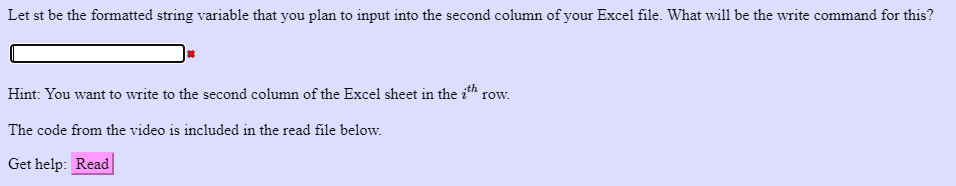 Solved Let st be the formatted string variable that you plan | Chegg.com