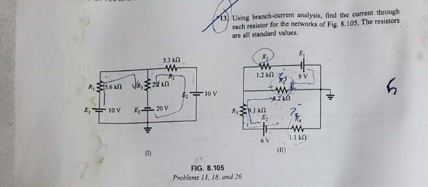 Solved Using branch-current analysis, find the current | Chegg.com