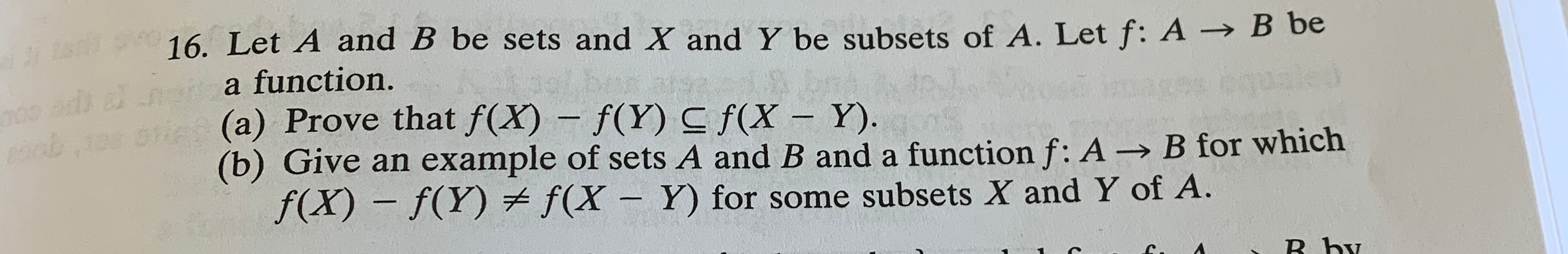 Solved B Be 16. Let A And B Be Sets And X And Y Be Subsets | Chegg.com