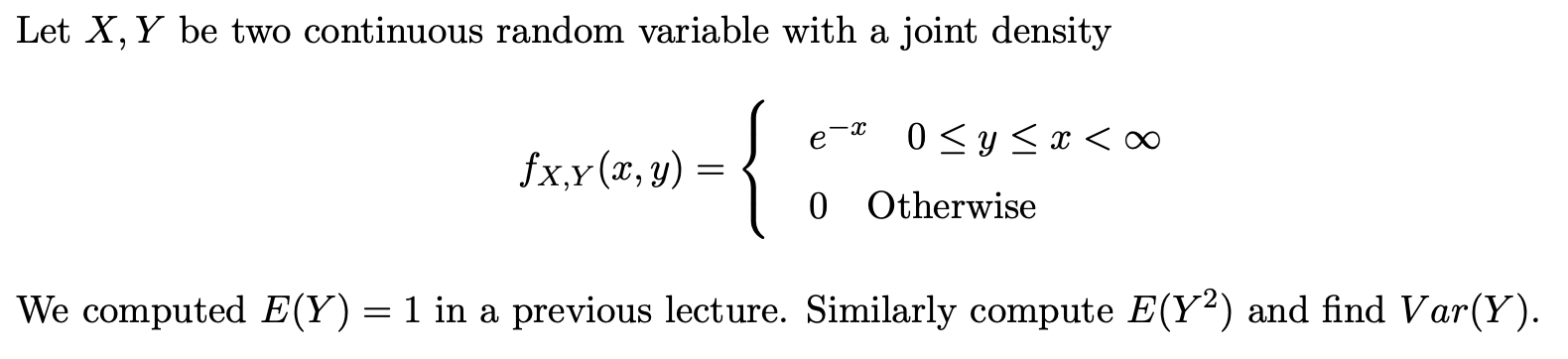 Solved Let X, Y be two continuous random variable with a | Chegg.com