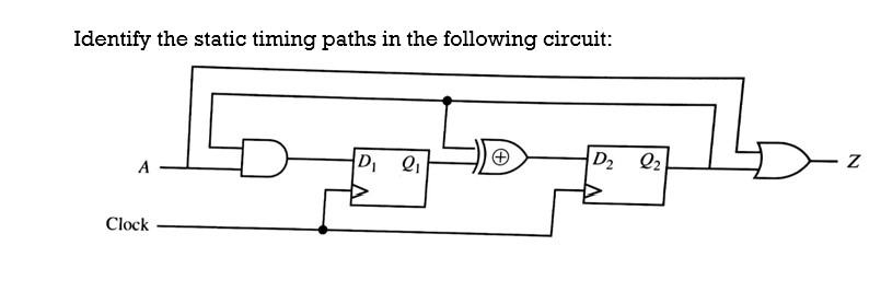 Solved Identify the static timing paths in the following | Chegg.com