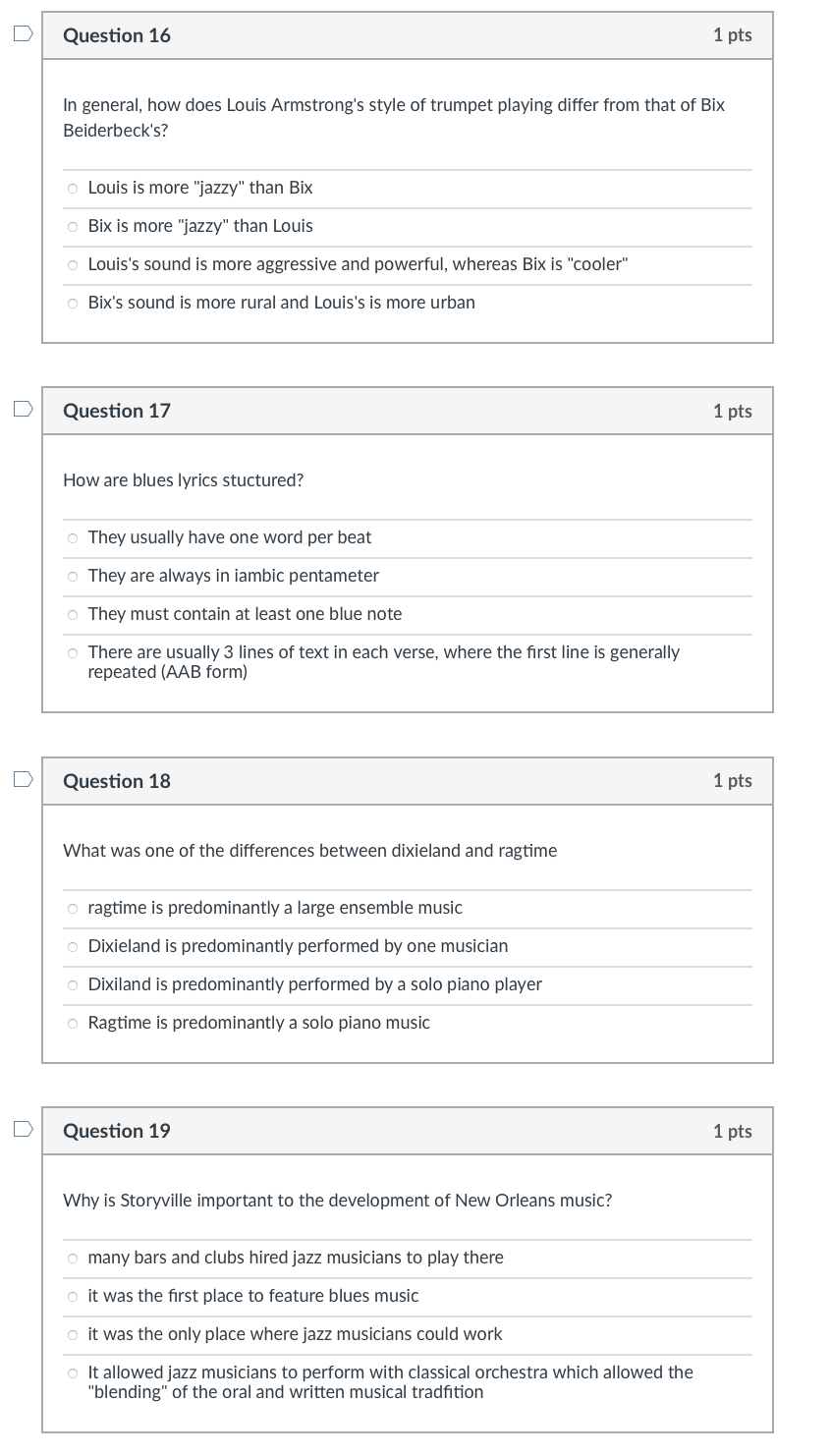 Question 16 1 pts In general, how does Louis | Chegg.com