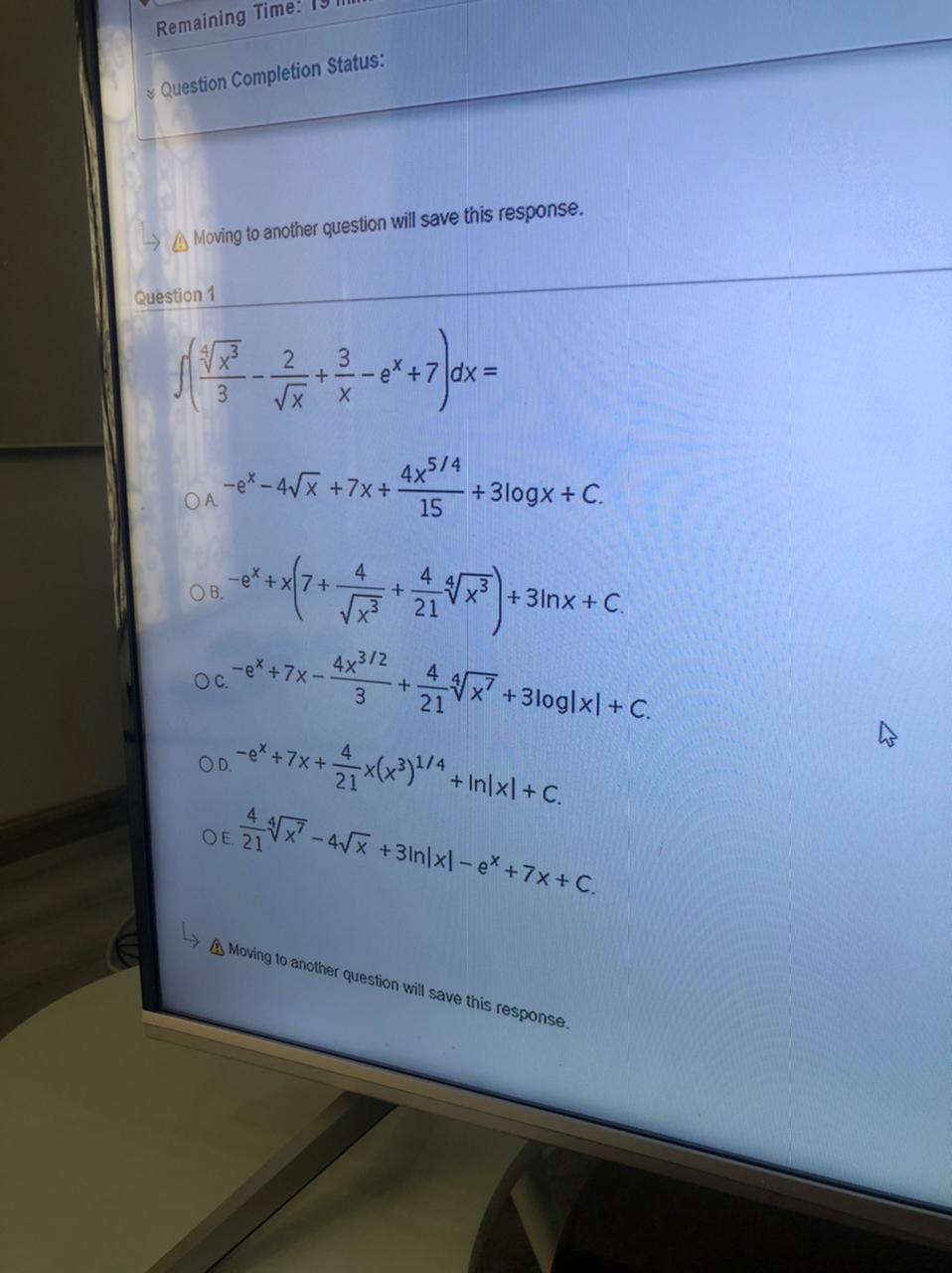 Solved Remaining Time * Question Completion Status: -> A | Chegg.com