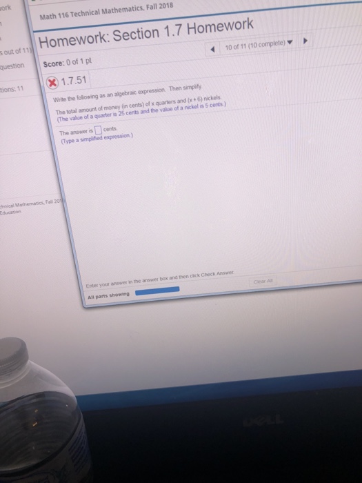 Solved ork Math 116 Technical Mathematics, Fall 2018 | Chegg.com