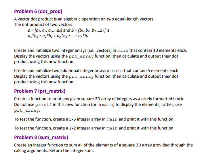 Solved C PROGRAMMING CODE!! Please solve the 8 functions | Chegg.com