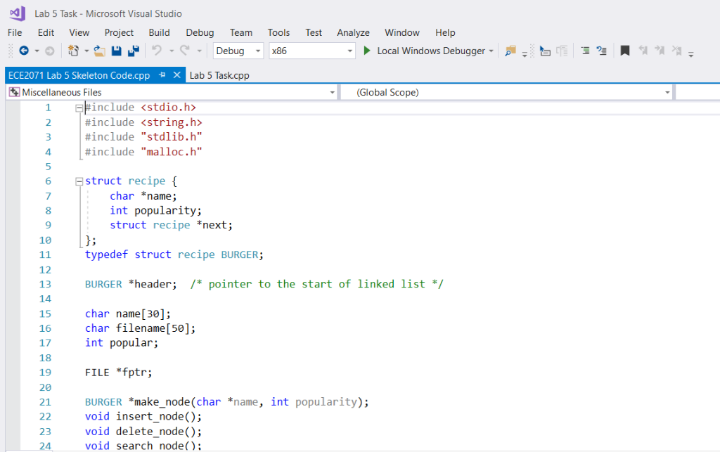 Solved Task Have a look through the skeleton code. Your | Chegg.com
