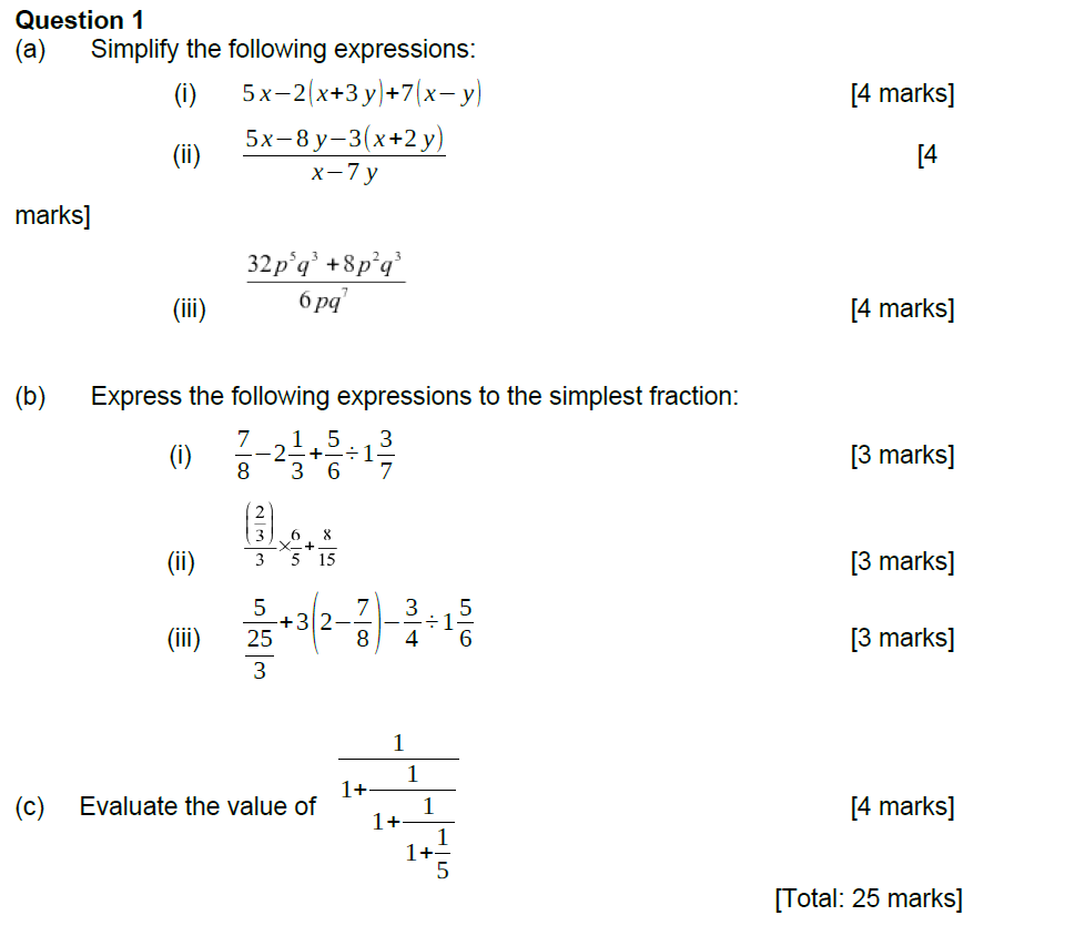 Solved Question 1 (a) Simplify The Following Expressions: | Chegg.com