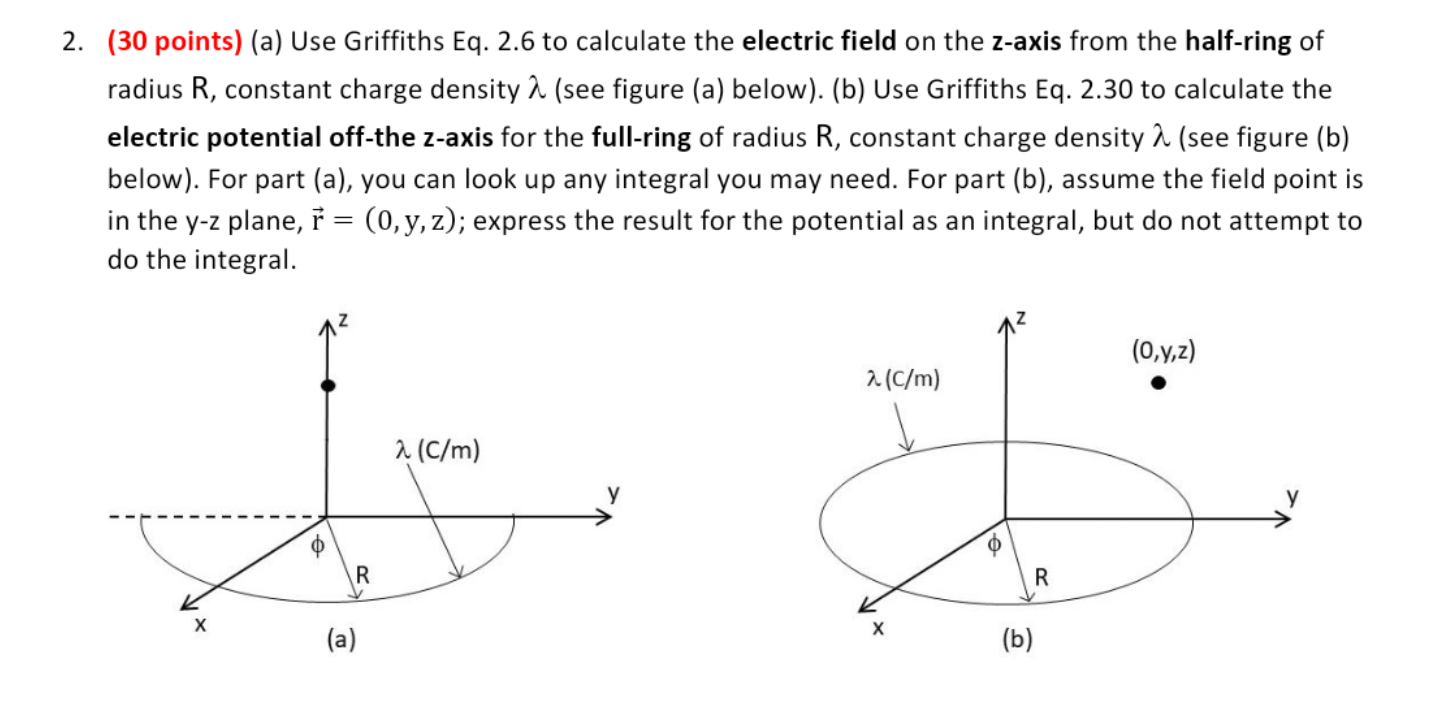 Solved 2. (30 points) (a) Use Griffiths Eq. 2.6 to calculate | Chegg.com