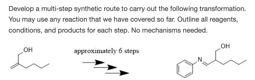 Solved Develop a multi-step synthetic route to carry out the | Chegg.com