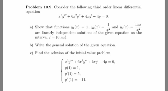 Solved Problem 10.9. Consider the following third order | Chegg.com