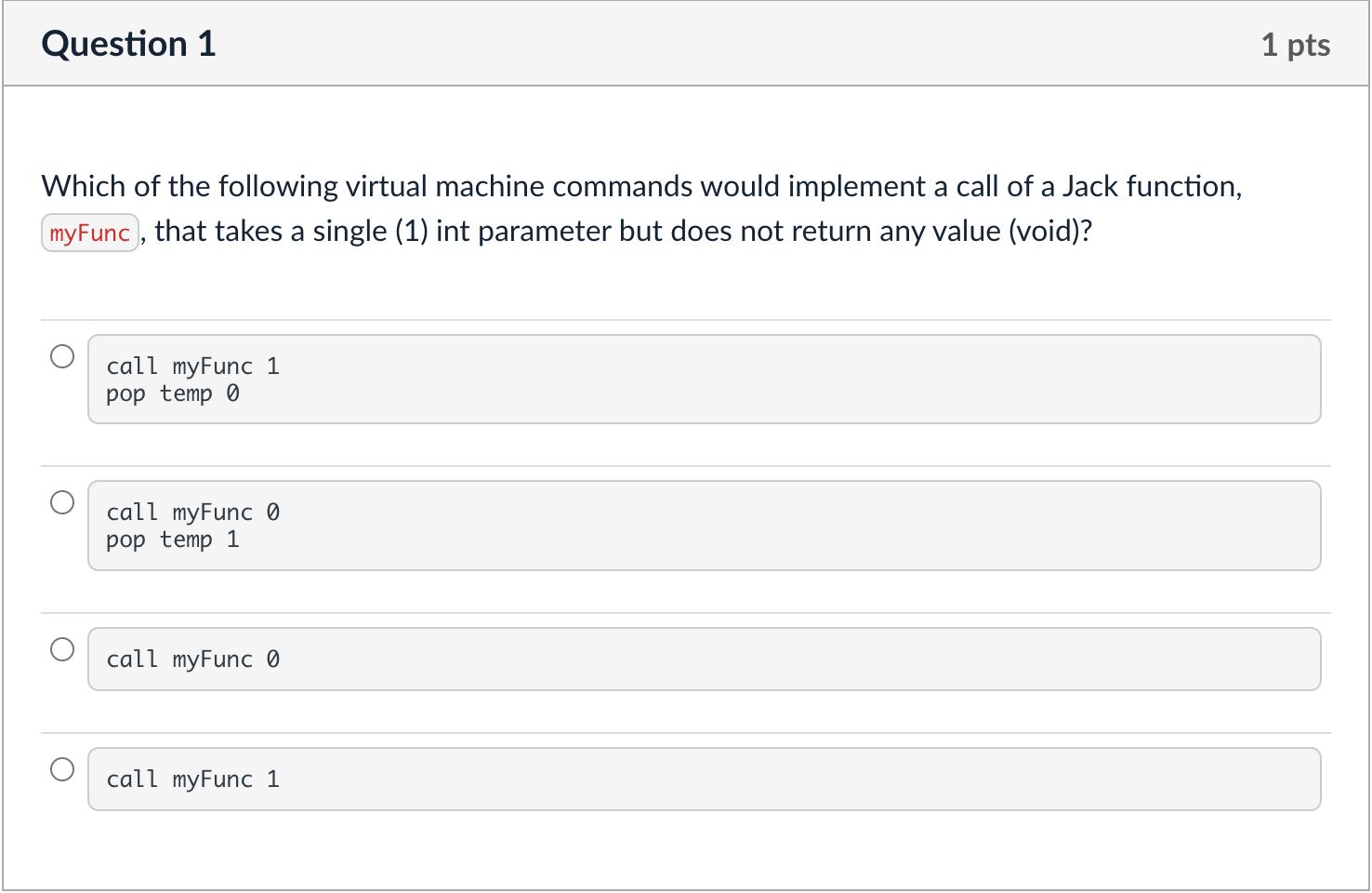 Solved Which of the following virtual machine commands would | Chegg.com