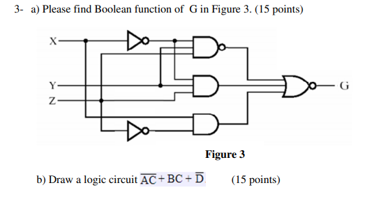 Solved 3- A) Please Find Boolean Function Of G In Figure 3. 