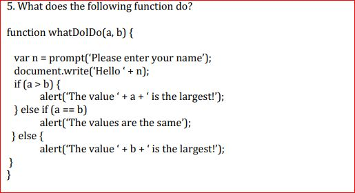 Function Do Solved 5. What does the following function do? function | Chegg.com