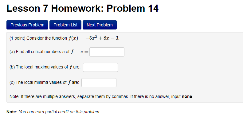 Solved Lesson 7 Homework: Problem 14 Previous Problem | Chegg.com