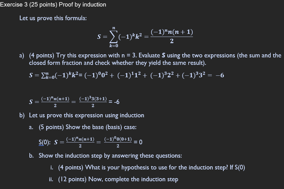 Solved Exercise 3 (25 Points) Proof By Induction Let Us | Chegg.com