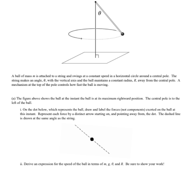 Solved A ball of mass m is attached to a string and swings | Chegg.com