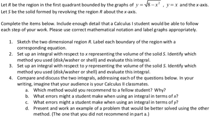 Solved -r, y Let R be the region in the first quadrant | Chegg.com
