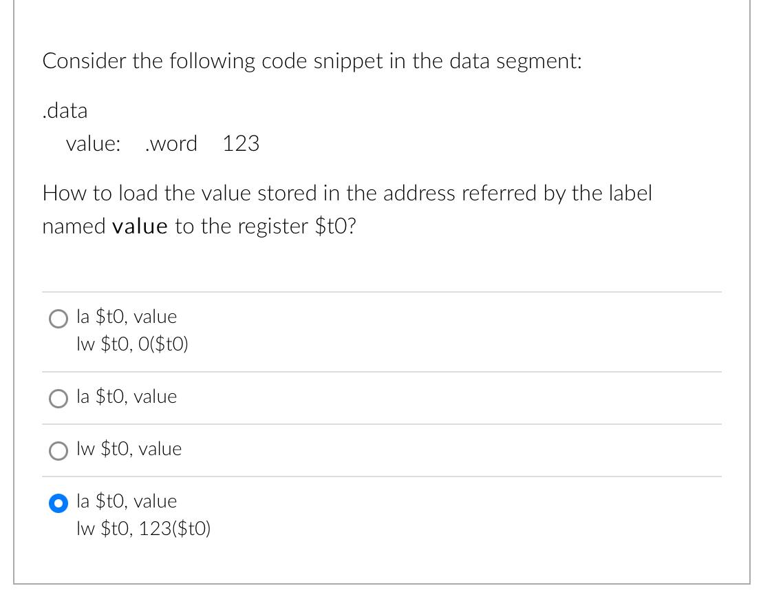 Solved Consider The Following Code Snippet In The Data Chegg Com