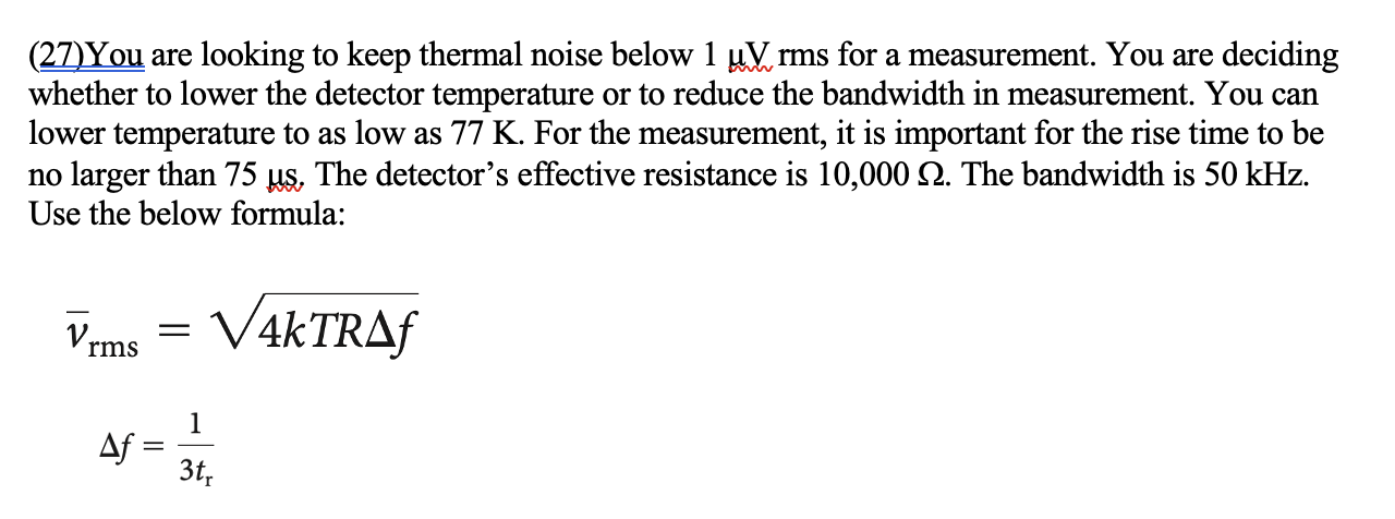 Solved use those formulas and explain why/why not lower temp | Chegg.com